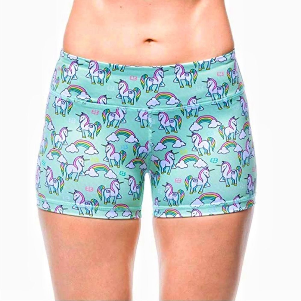 IAB MFG no-ride unicorns rainbows print activewear size S